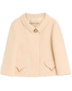 Valentino Vlogo Signature Wool Jacket - Natural