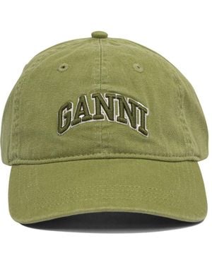 Ganni Cap Hat Hats - Green