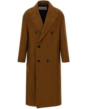 Ami Paris Double-Breasted Coat Coats And Trench Coats - Brown