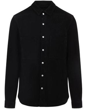 Rick Owens Leather Shirts - Black