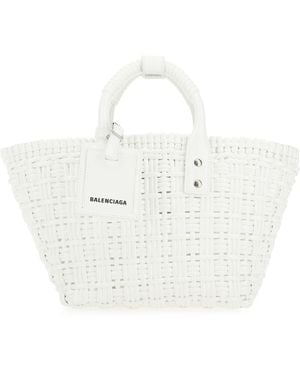 ハンドバッグ Balenciaga Sand Raffia Bistro Xs Handbag Balenciaga Beige Woven Plastic Bistro XS Tote Bag | Yoogi's