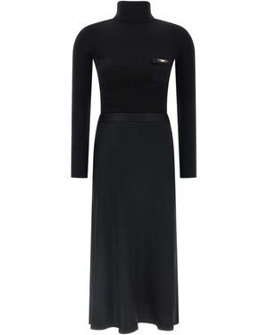 Elisabetta Franchi Turtleneck Dress Dresses Black