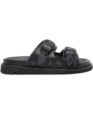 Toga Leather Slippers - Black
