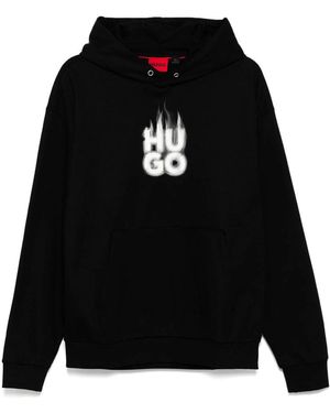 HUGO Felpe Cotone-Uomo - Nero