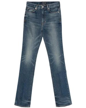 Tom Ford Lightened Effect Trousers - Blue