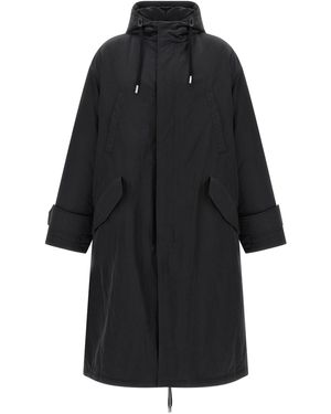 Ami Paris Long Parka Puffer Jackets Grigio-Uomo - Nero