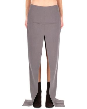 Rick Owens Long Skirt With Center Slits - Gray