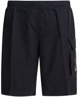 C.P. Company Nylon Cargo Swimsuit Swimwear Black - Blue