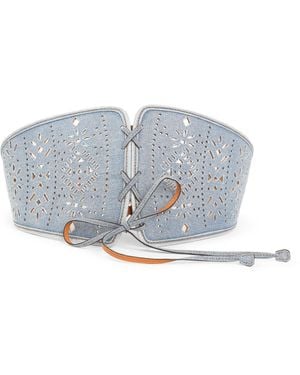 Ermanno Scervino Denim Corset With Laces-Donna - Blu