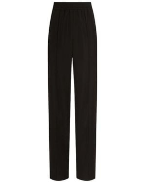 Dolce & Gabbana Wool Gabardine Trousers - Black