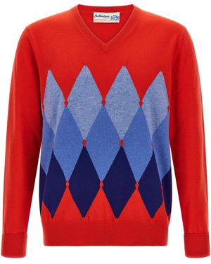 Ballantyne Argyle Pattern Sweater Sweaters And Cardigans - Red
