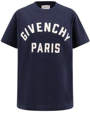 Givenchy Cotton T-Shirt-Donna - Blu