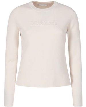 Max Mara Ticino Long-Sleeved Fitted Top - Natural