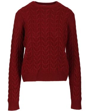 Max Mara Slim Cashmere Sweater Knitwear Rosso-Donna