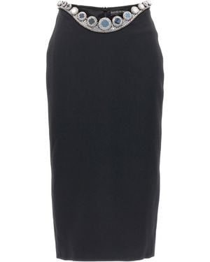 David Koma Puffer Circle Embroidery Dresses - Black