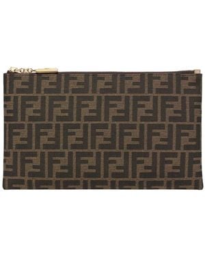 Fendi Flat Pouch Medium Baguette - Grey