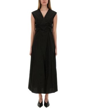 Alysi Long Poplin Dress - Black