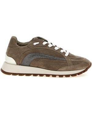 Brunello Cucinelli Monile Sneakers-Donna - Marrone
