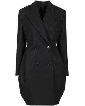 Alaïa Double-Breasted Rounded Coat Coats - Black