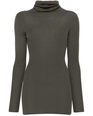 Rick Owens Wool Turtle-Neck Sweater - Gray