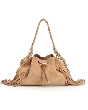Jimmy Choo Suede Shoulder Bags Brown - Natural
