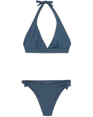 Fisico Rhinestone-Embellished Bikini - Blue