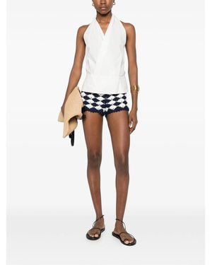 FARM Rio Shorts Bianco, Blu-Donna