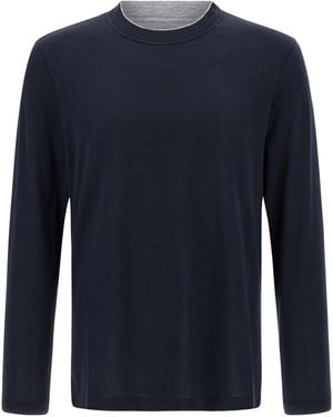 Brunello Cucinelli Multi Layer T-Shirt - Blue