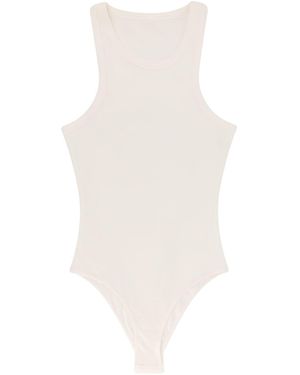 Alaïa Halter Cotton And Viscose Bodysuit - White