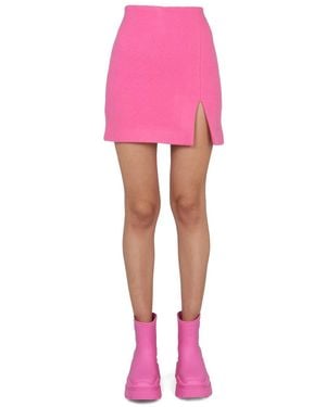 MSGM Short Skirt With Slit - Pink