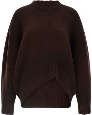 The Attico Logo Embroidery Sweater Maglioni Marrone-Donna