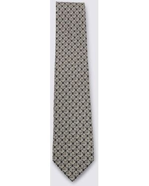 Ferragamo Ties Blacks And Greys - Gray