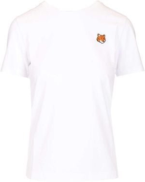 Maison Kitsuné With Fox Head Embroidery T-shirt White