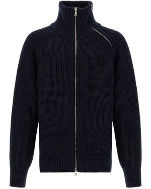 Dries Van Noten Monty Full-Zip Turtleneck Jumper - Blue