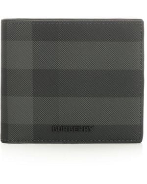 Burberry Check Bifold Wallet Wallets - Grey
