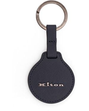 Kiton Leather Keyring - Blue