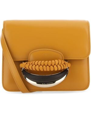 Chloé Mustard Leather Kattie Clutch - Orange