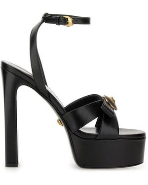 Versace Sandal "Gianni Ribbon"-Donna - Nero
