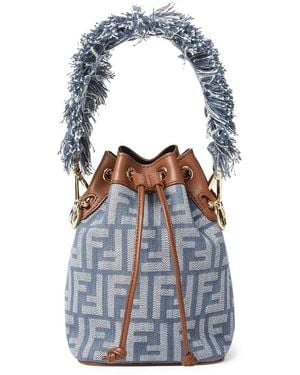 Fendi "mon Tresor" Bag In Jacquard Ff - Blue