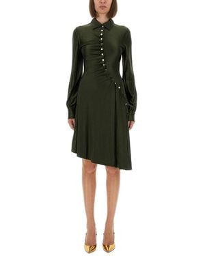 Rabanne Draped Jersey Mini Dress - Green