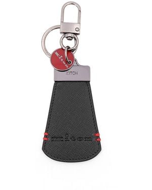 Kiton Leather Key Ring - White