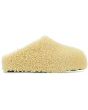 AMINA MUADDI Pastel Shearling Giuly Slippers - Yellow