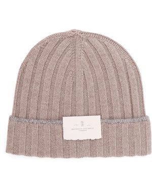 Brunello Cucinelli Beanie Cashmere Hat-Uomo - Multicolore