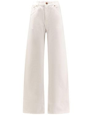 Aspesi Wide Leg Denim Pants - White