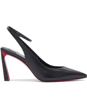 Christian Louboutin Condora Strap 85 Nappa/lining Heeled Shoes Black - White