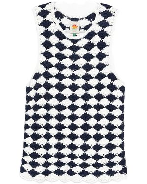 FARM Rio Top Blu, Bianco-Donna