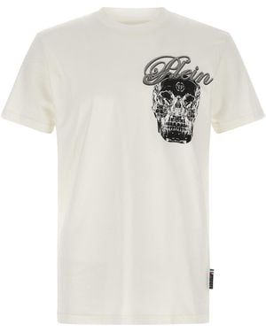 Philipp Plein Glass Skull' T-Shirt - White