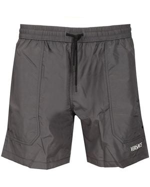 Versace Baroque Reversible Beach Bermuda Shorts Swimwear - Grey