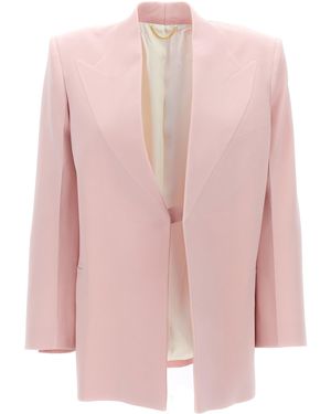 Victoria Beckham Single-Breasted Blazer Jacket - Pink