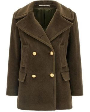 Tagliatore Double-Breasted Wool Short Coat - Green